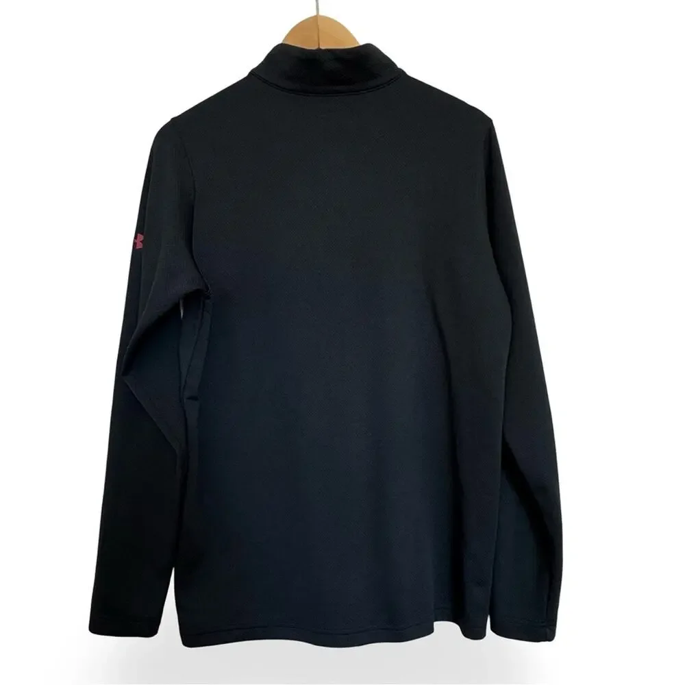 Under Armour Stanford Black Red Quarter-Zip Pullover Men’s Medium Style UM7525
